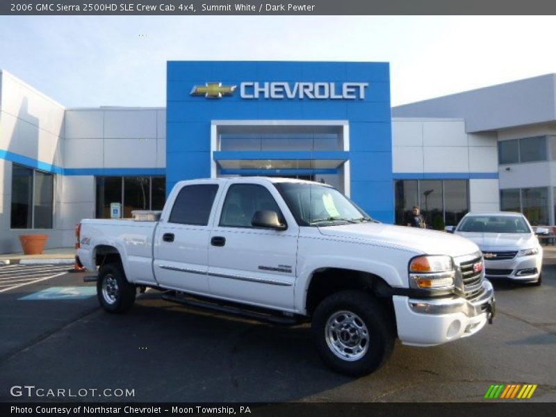 Summit White / Dark Pewter 2006 GMC Sierra 2500HD SLE Crew Cab 4x4