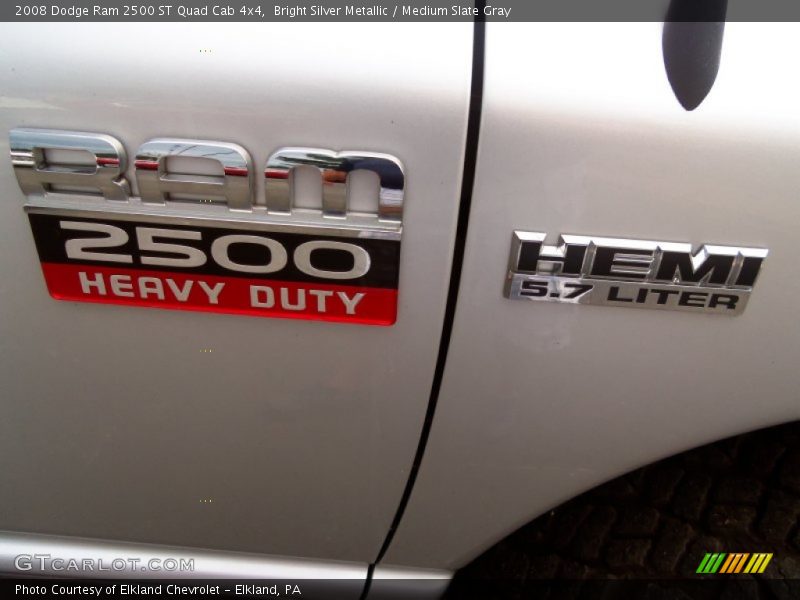 Bright Silver Metallic / Medium Slate Gray 2008 Dodge Ram 2500 ST Quad Cab 4x4