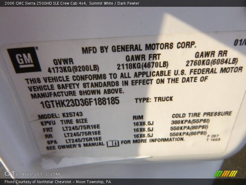 Summit White / Dark Pewter 2006 GMC Sierra 2500HD SLE Crew Cab 4x4