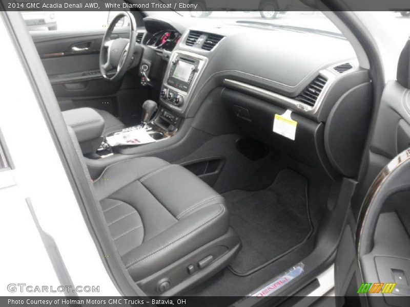 White Diamond Tricoat / Ebony 2014 GMC Acadia Denali AWD