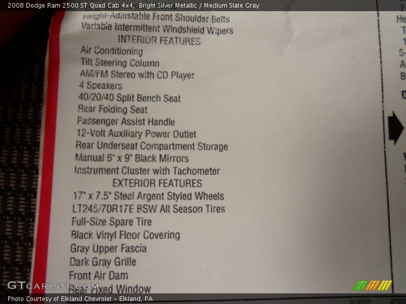 Bright Silver Metallic / Medium Slate Gray 2008 Dodge Ram 2500 ST Quad Cab 4x4