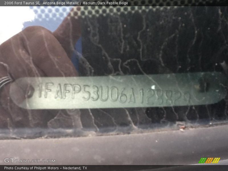 Arizona Beige Metallic / Medium/Dark Pebble Beige 2006 Ford Taurus SE