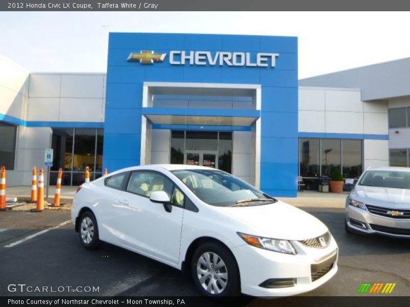 Taffeta White / Gray 2012 Honda Civic LX Coupe