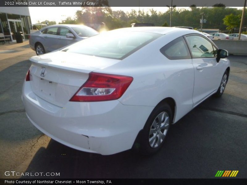 Taffeta White / Gray 2012 Honda Civic LX Coupe