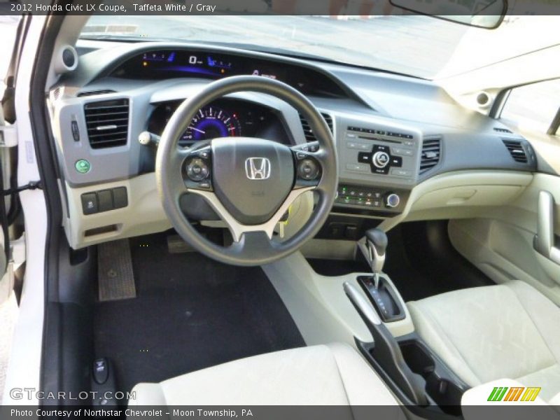 Taffeta White / Gray 2012 Honda Civic LX Coupe