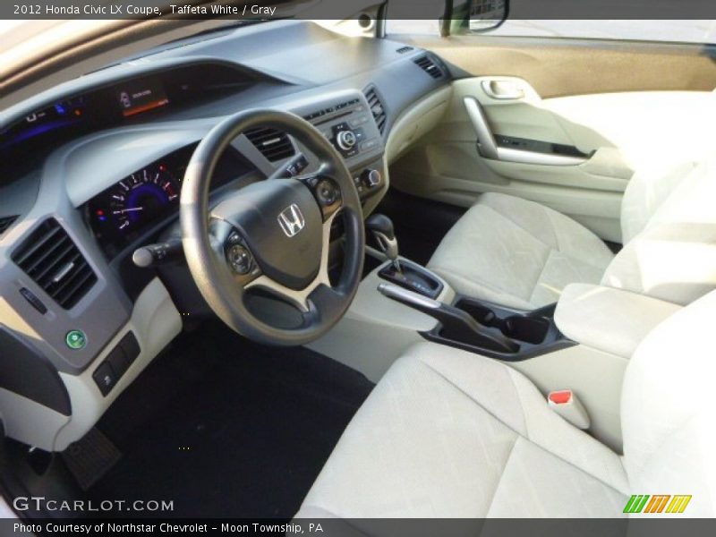 Taffeta White / Gray 2012 Honda Civic LX Coupe
