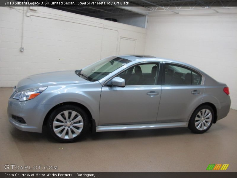 Steel Silver Metallic / Off Black 2010 Subaru Legacy 3.6R Limited Sedan