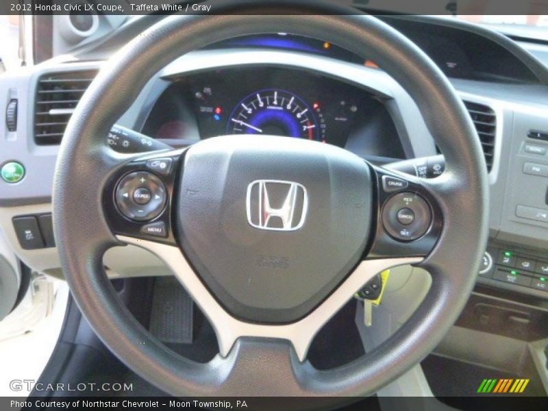 Taffeta White / Gray 2012 Honda Civic LX Coupe