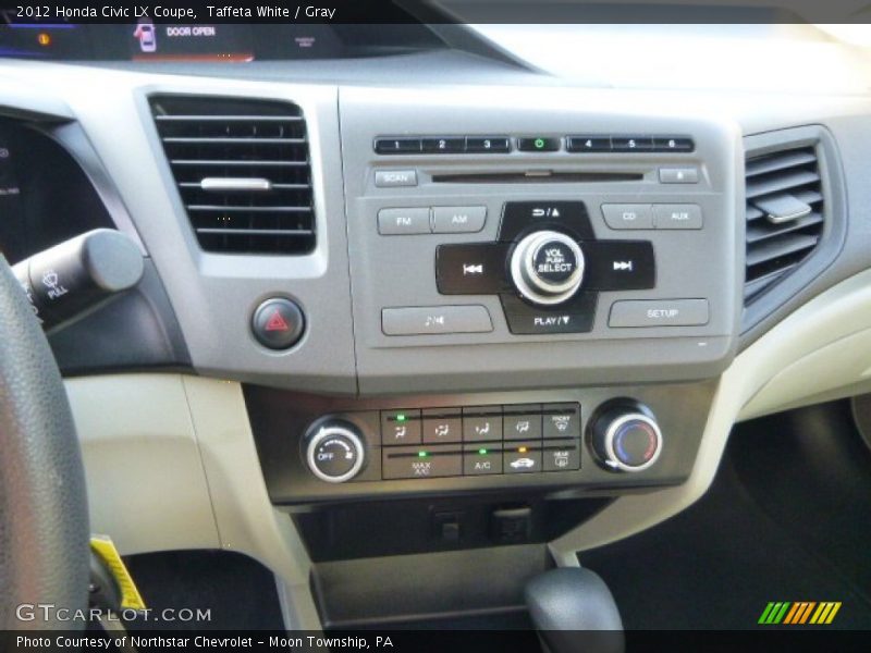 Taffeta White / Gray 2012 Honda Civic LX Coupe