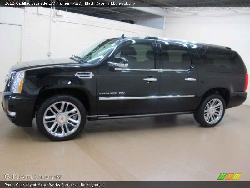 Black Raven / Ebony/Ebony 2012 Cadillac Escalade ESV Platinum AWD