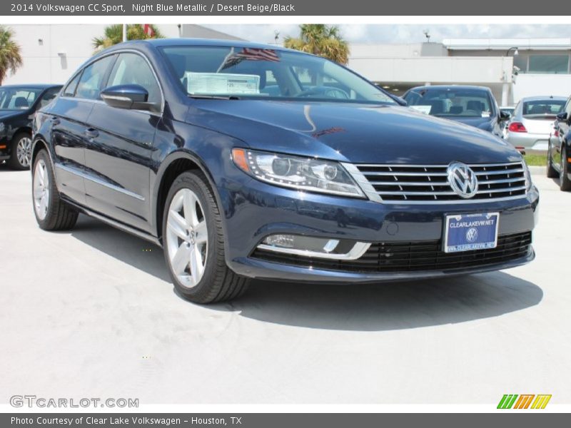 Night Blue Metallic / Desert Beige/Black 2014 Volkswagen CC Sport