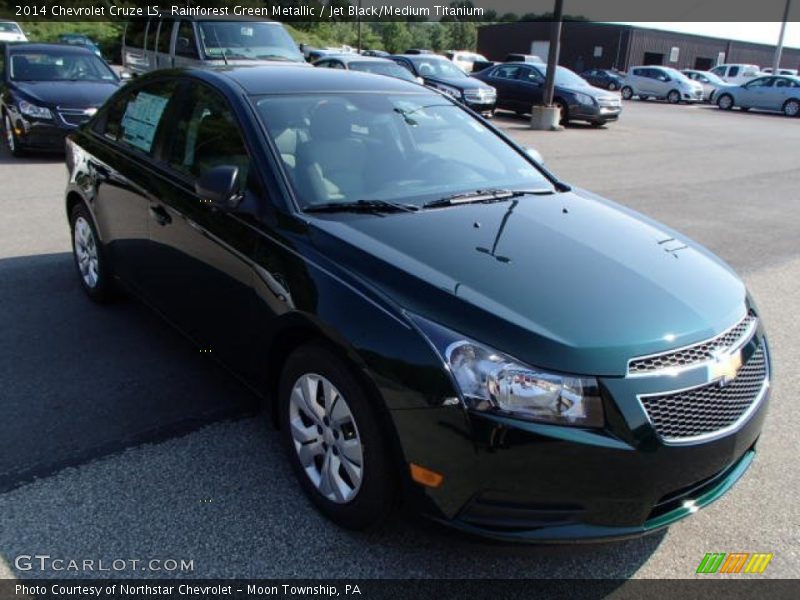 Rainforest Green Metallic / Jet Black/Medium Titanium 2014 Chevrolet Cruze LS