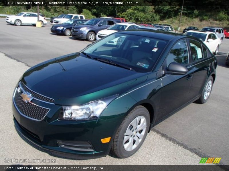 Rainforest Green Metallic / Jet Black/Medium Titanium 2014 Chevrolet Cruze LS