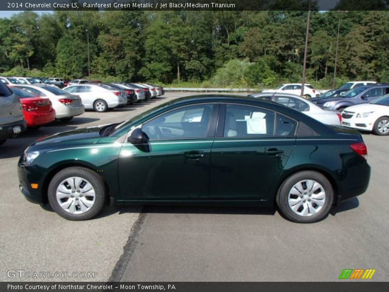 Rainforest Green Metallic / Jet Black/Medium Titanium 2014 Chevrolet Cruze LS