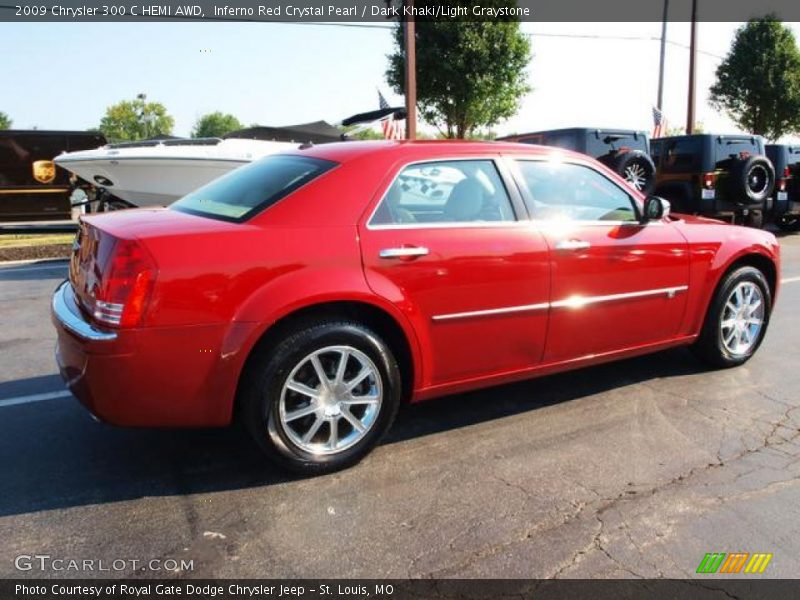 Inferno Red Crystal Pearl / Dark Khaki/Light Graystone 2009 Chrysler 300 C HEMI AWD