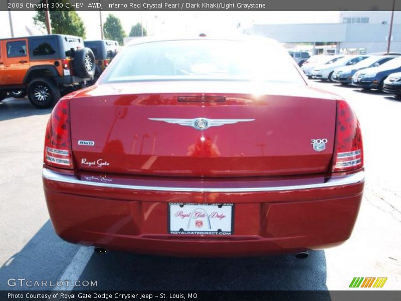 Inferno Red Crystal Pearl / Dark Khaki/Light Graystone 2009 Chrysler 300 C HEMI AWD