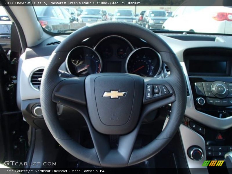 Rainforest Green Metallic / Jet Black/Medium Titanium 2014 Chevrolet Cruze LS