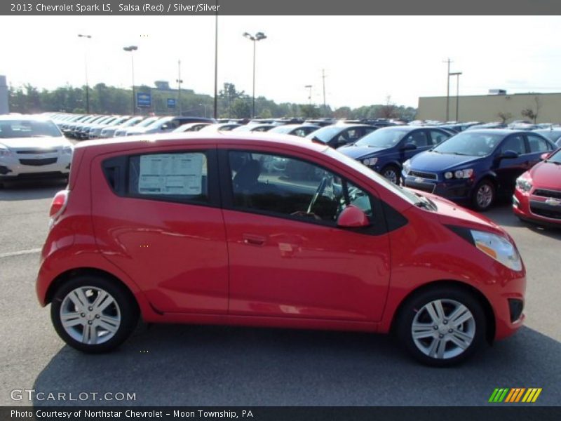 Salsa (Red) / Silver/Silver 2013 Chevrolet Spark LS