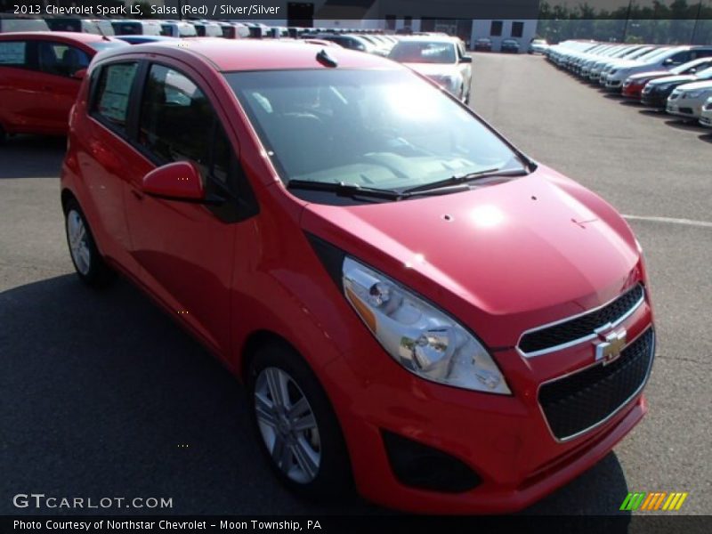 Salsa (Red) / Silver/Silver 2013 Chevrolet Spark LS