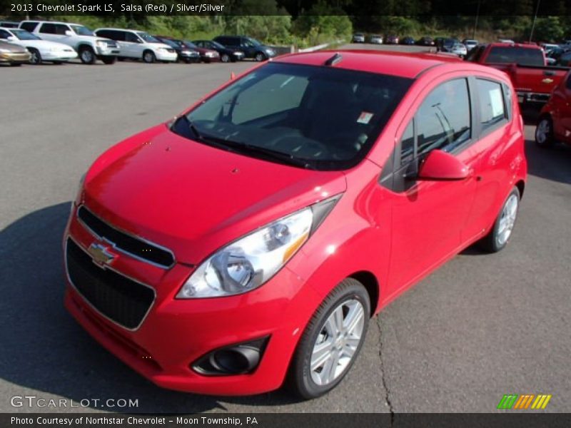 Salsa (Red) / Silver/Silver 2013 Chevrolet Spark LS