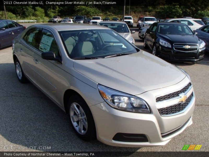 Champagne Silver Metallic / Jet Black/Titanium 2013 Chevrolet Malibu LS