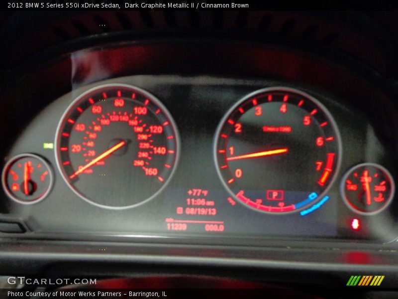 Dark Graphite Metallic II / Cinnamon Brown 2012 BMW 5 Series 550i xDrive Sedan