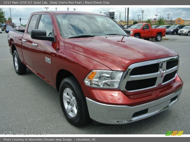 Deep Cherry Red Pearl / Black/Diesel Gray 2013 Ram 1500 SLT Quad Cab