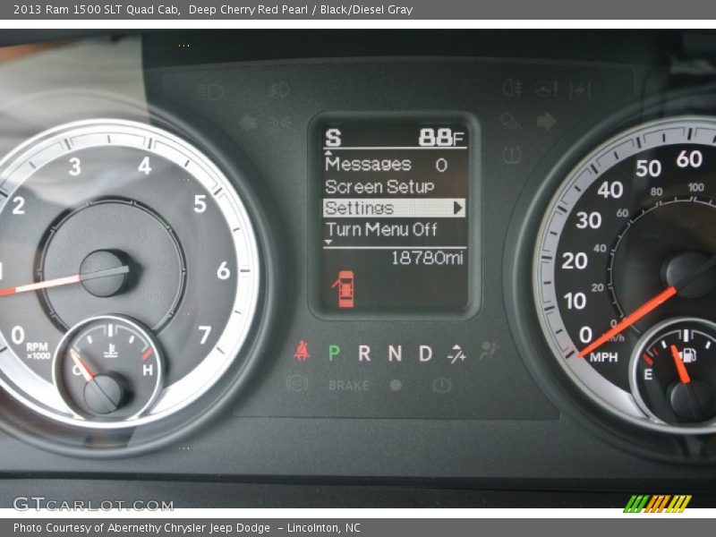Deep Cherry Red Pearl / Black/Diesel Gray 2013 Ram 1500 SLT Quad Cab