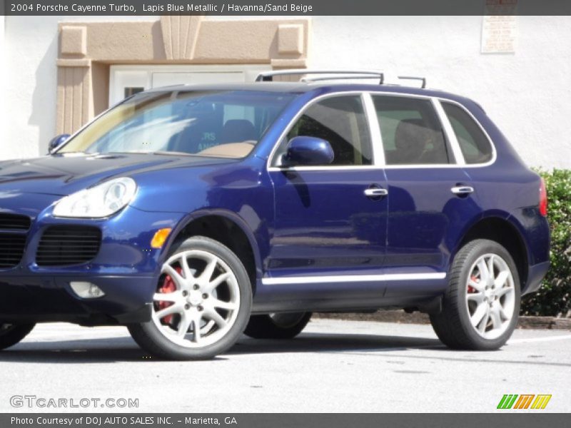 Lapis Blue Metallic / Havanna/Sand Beige 2004 Porsche Cayenne Turbo