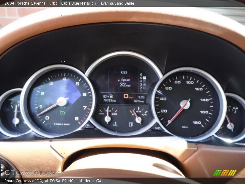Lapis Blue Metallic / Havanna/Sand Beige 2004 Porsche Cayenne Turbo