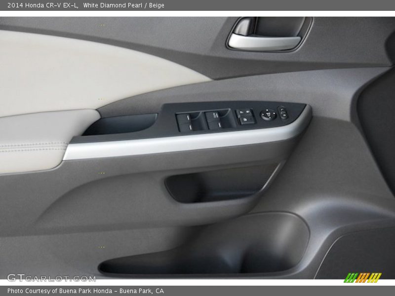 White Diamond Pearl / Beige 2014 Honda CR-V EX-L