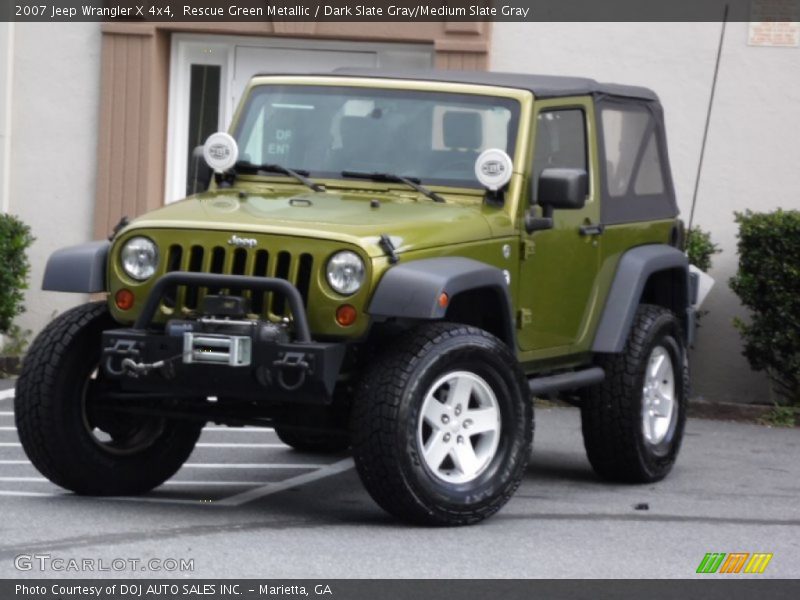 Rescue Green Metallic / Dark Slate Gray/Medium Slate Gray 2007 Jeep Wrangler X 4x4