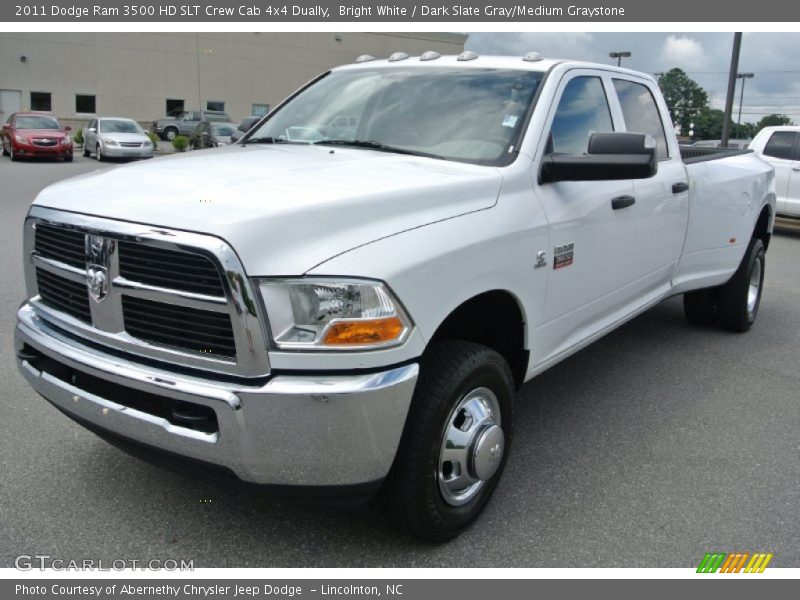 Bright White / Dark Slate Gray/Medium Graystone 2011 Dodge Ram 3500 HD SLT Crew Cab 4x4 Dually