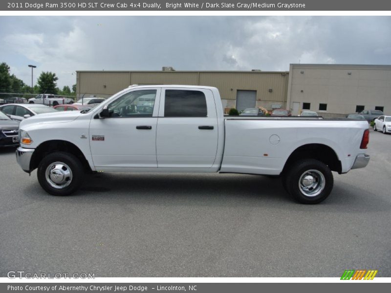 Bright White / Dark Slate Gray/Medium Graystone 2011 Dodge Ram 3500 HD SLT Crew Cab 4x4 Dually