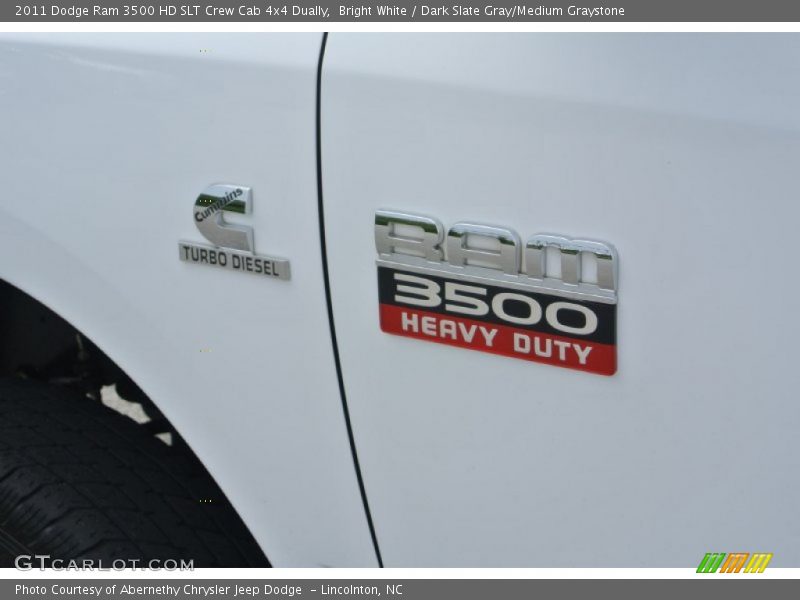 Bright White / Dark Slate Gray/Medium Graystone 2011 Dodge Ram 3500 HD SLT Crew Cab 4x4 Dually