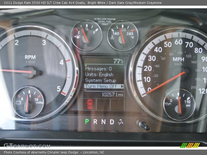 Bright White / Dark Slate Gray/Medium Graystone 2011 Dodge Ram 3500 HD SLT Crew Cab 4x4 Dually