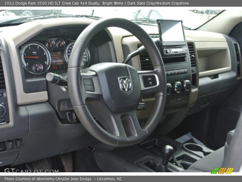 Bright White / Dark Slate Gray/Medium Graystone 2011 Dodge Ram 3500 HD SLT Crew Cab 4x4 Dually