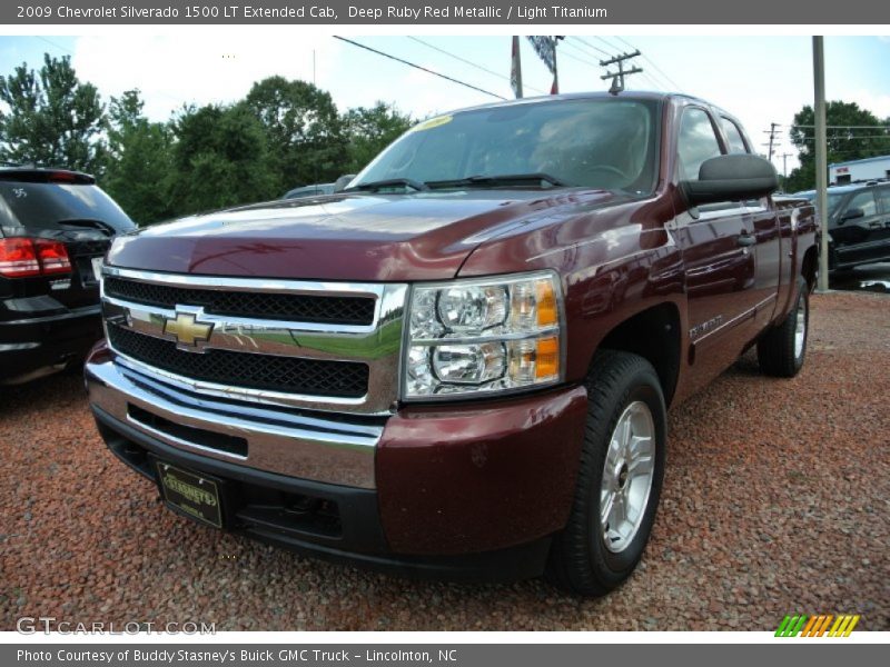 Deep Ruby Red Metallic / Light Titanium 2009 Chevrolet Silverado 1500 LT Extended Cab