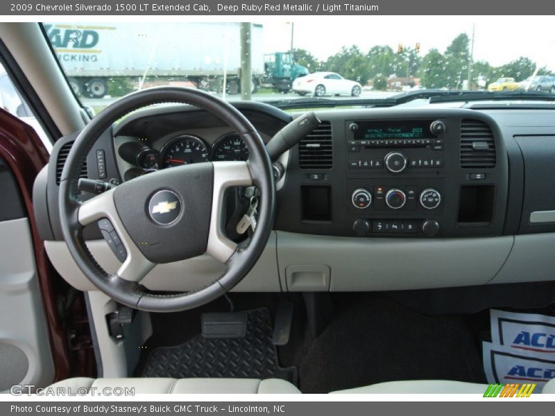 Deep Ruby Red Metallic / Light Titanium 2009 Chevrolet Silverado 1500 LT Extended Cab