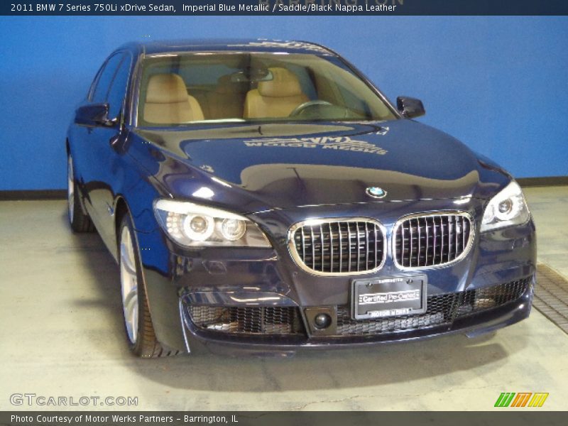 Imperial Blue Metallic / Saddle/Black Nappa Leather 2011 BMW 7 Series 750Li xDrive Sedan
