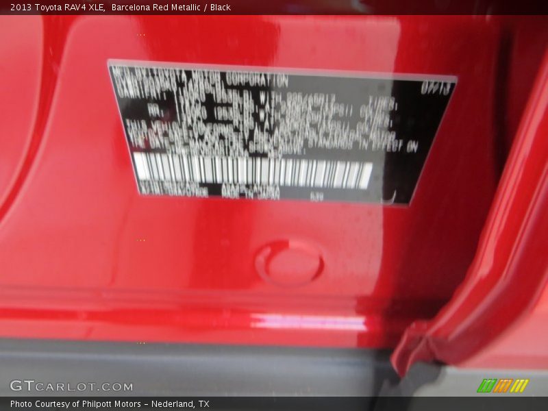 Barcelona Red Metallic / Black 2013 Toyota RAV4 XLE