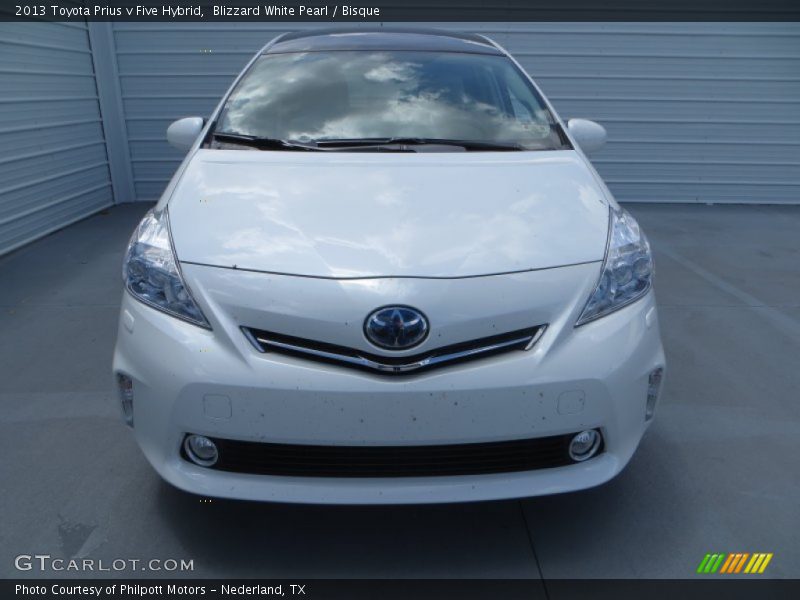 Blizzard White Pearl / Bisque 2013 Toyota Prius v Five Hybrid