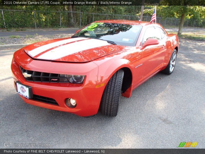 Inferno Orange Metallic / Black/Inferno Orange 2010 Chevrolet Camaro LT/RS Coupe