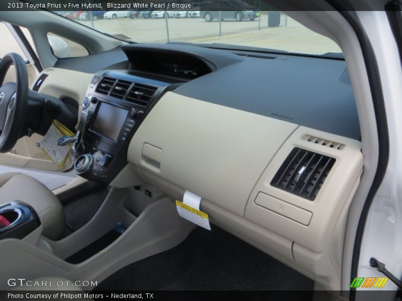 Blizzard White Pearl / Bisque 2013 Toyota Prius v Five Hybrid