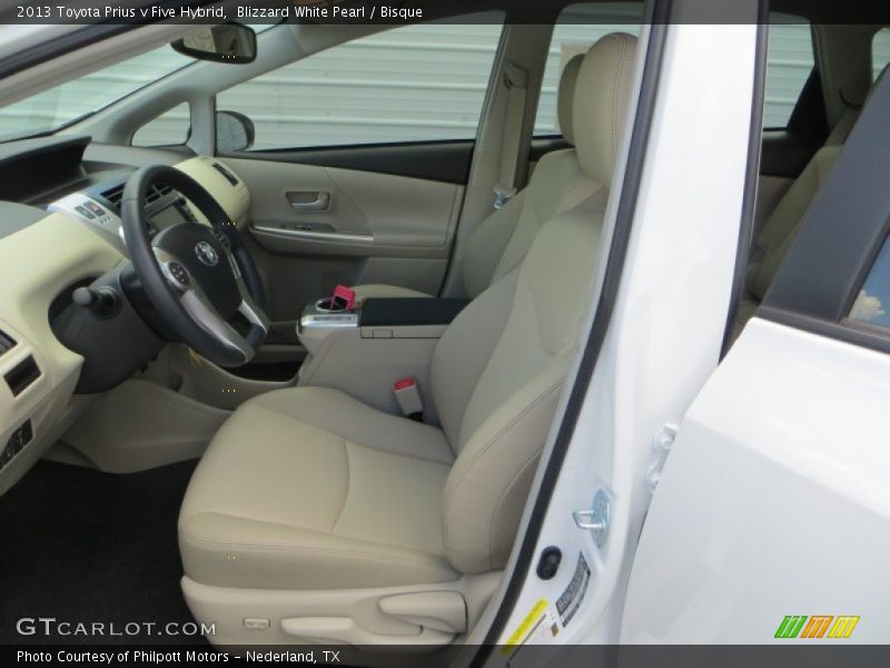 Blizzard White Pearl / Bisque 2013 Toyota Prius v Five Hybrid