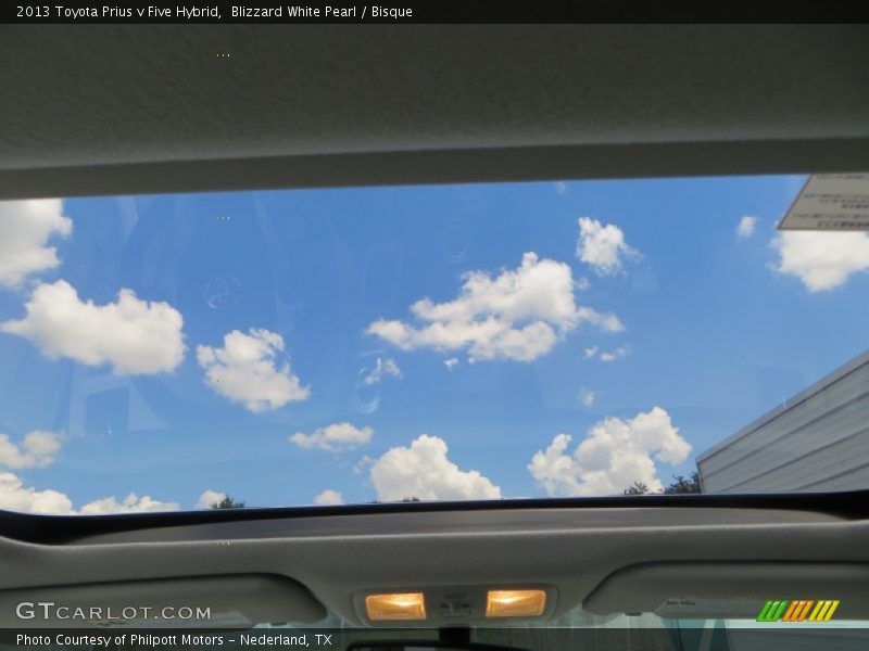 Blizzard White Pearl / Bisque 2013 Toyota Prius v Five Hybrid