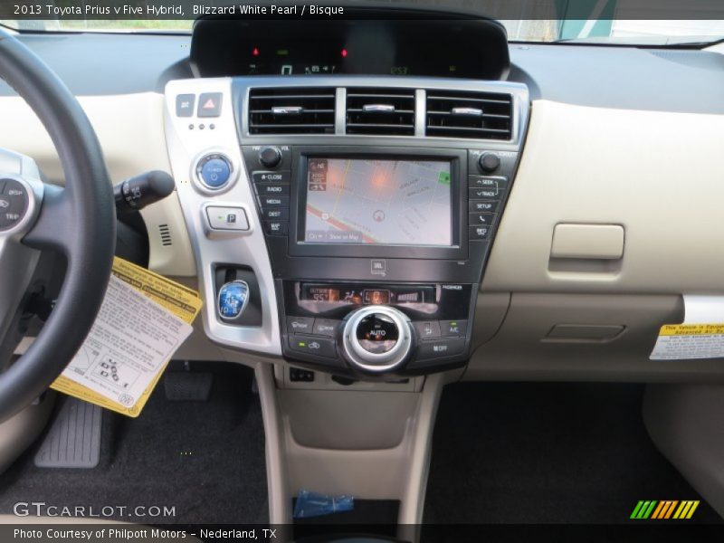 Blizzard White Pearl / Bisque 2013 Toyota Prius v Five Hybrid
