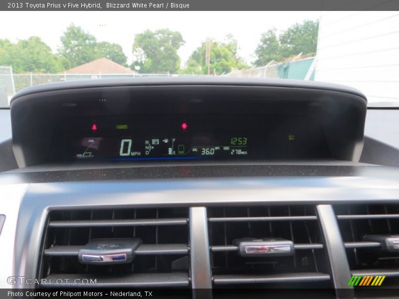 Blizzard White Pearl / Bisque 2013 Toyota Prius v Five Hybrid