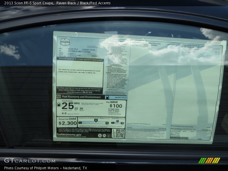 Raven Black / Black/Red Accents 2013 Scion FR-S Sport Coupe