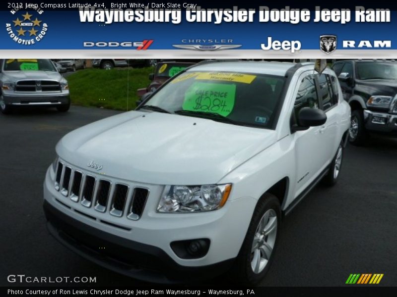 Bright White / Dark Slate Gray 2012 Jeep Compass Latitude 4x4